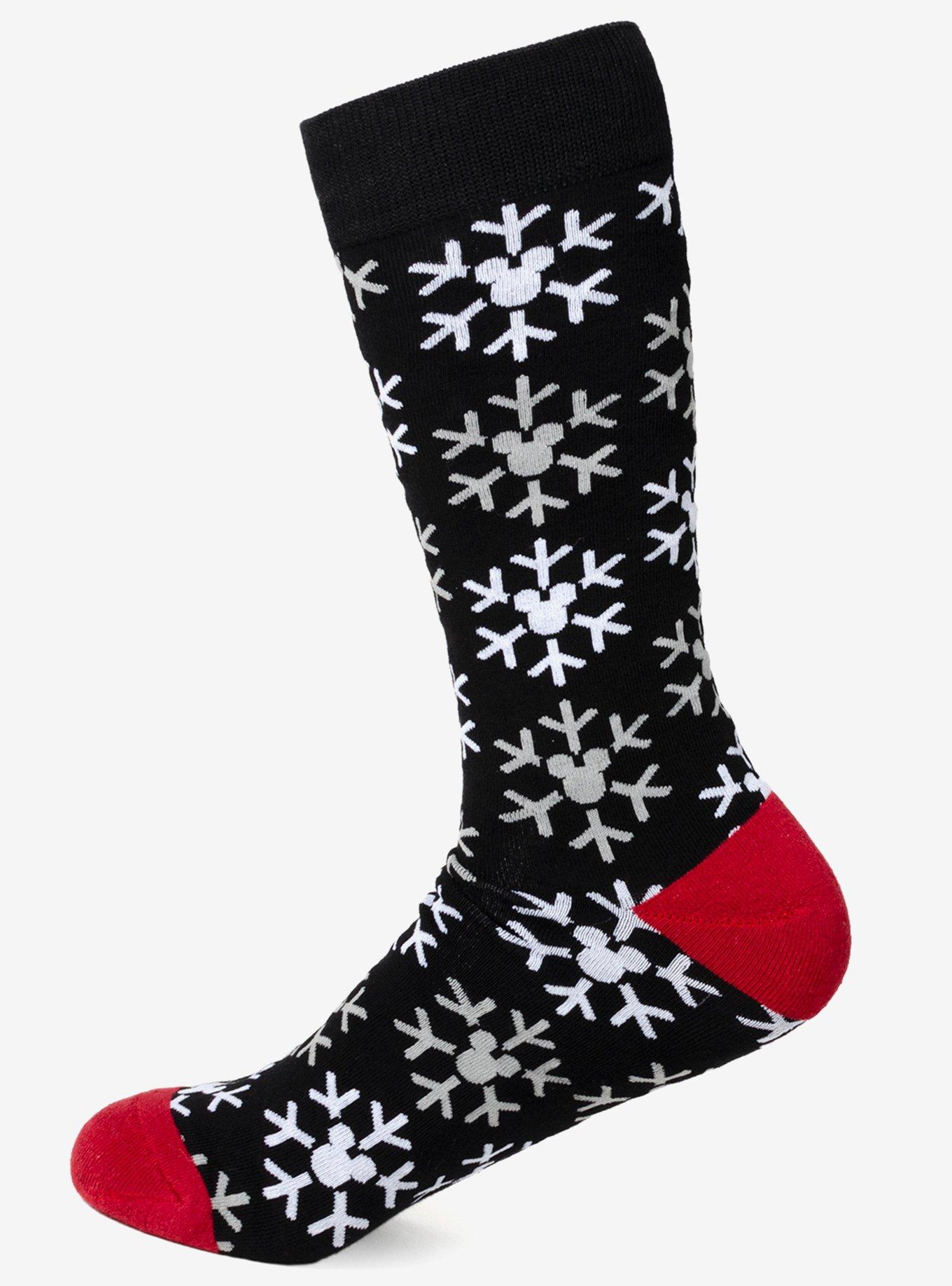 Hot Topic Disney Mickey Mouse Snow Black Crew Socks