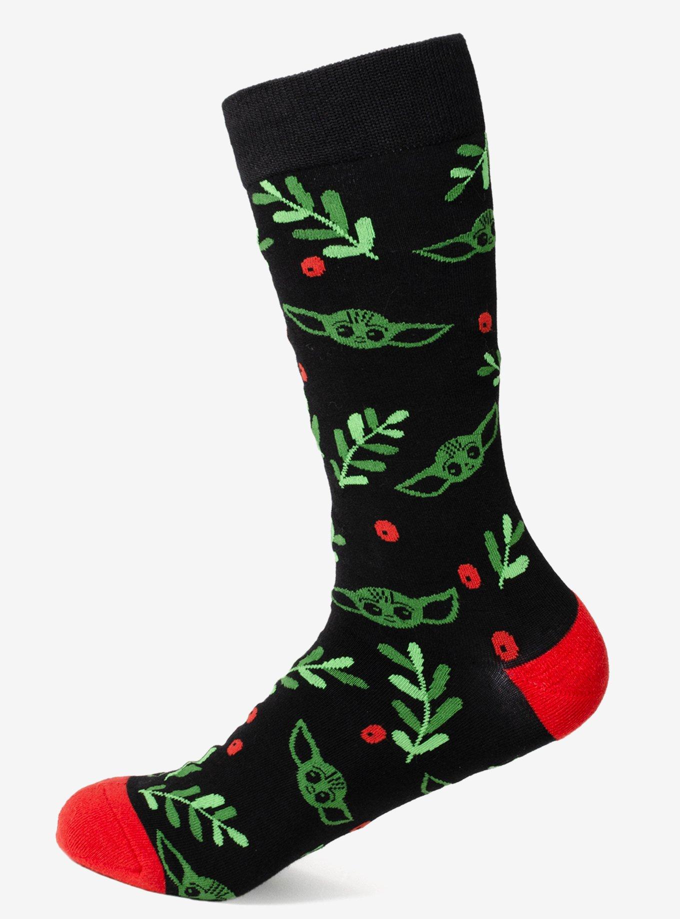Star Wars The Mandalorian Grogu Holiday Crew Socks