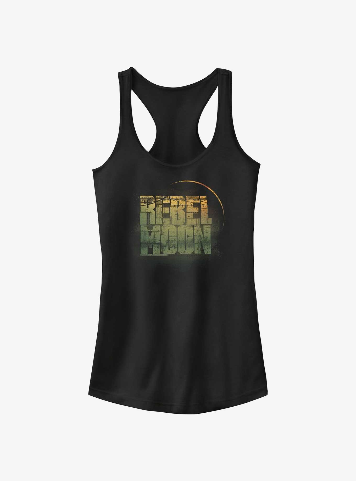 Rebel Moon Faded Logo Girls Tank, BLACK, hi-res