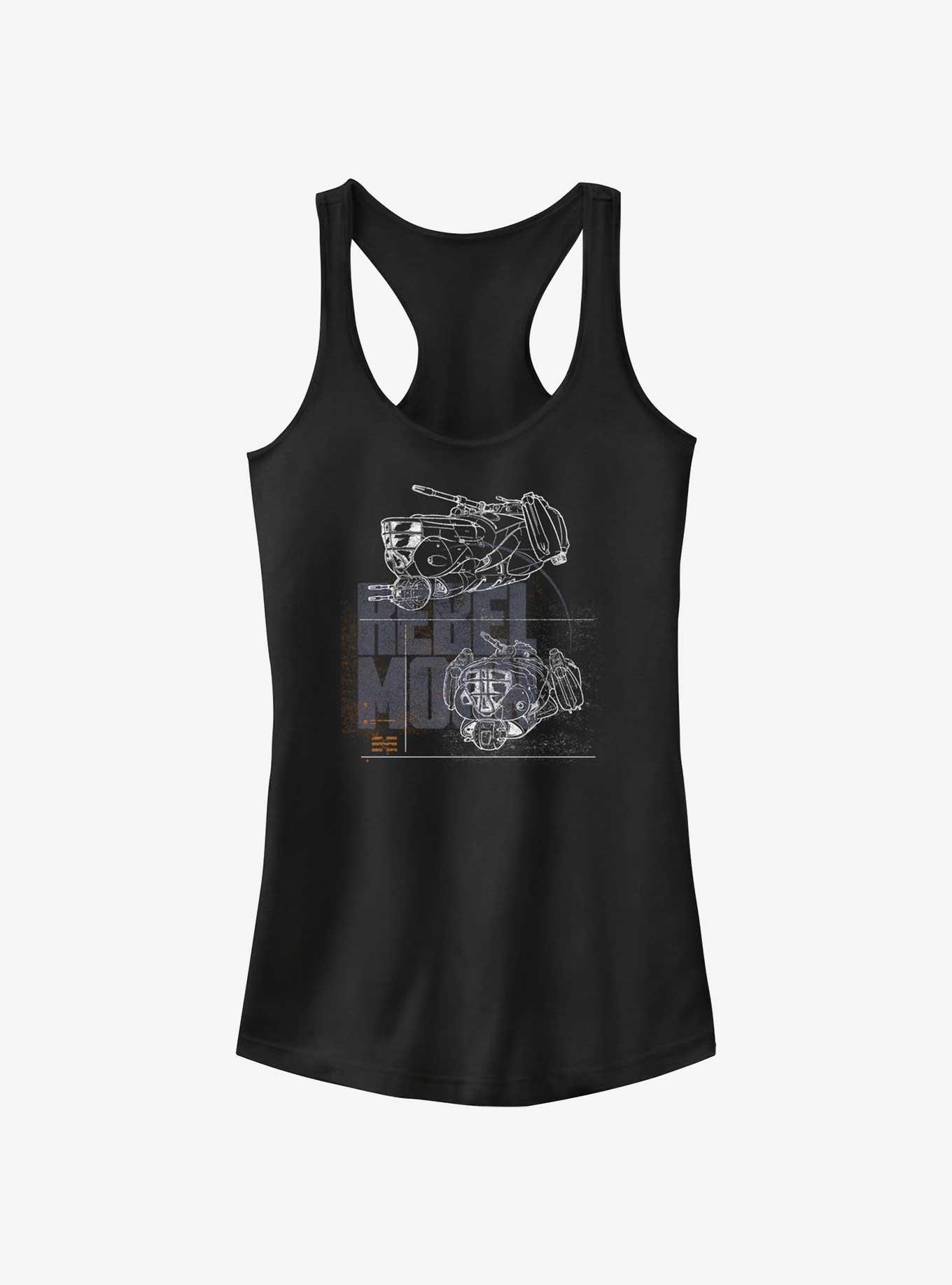 Rebel Moon Ships Girls Tank, BLACK, hi-res