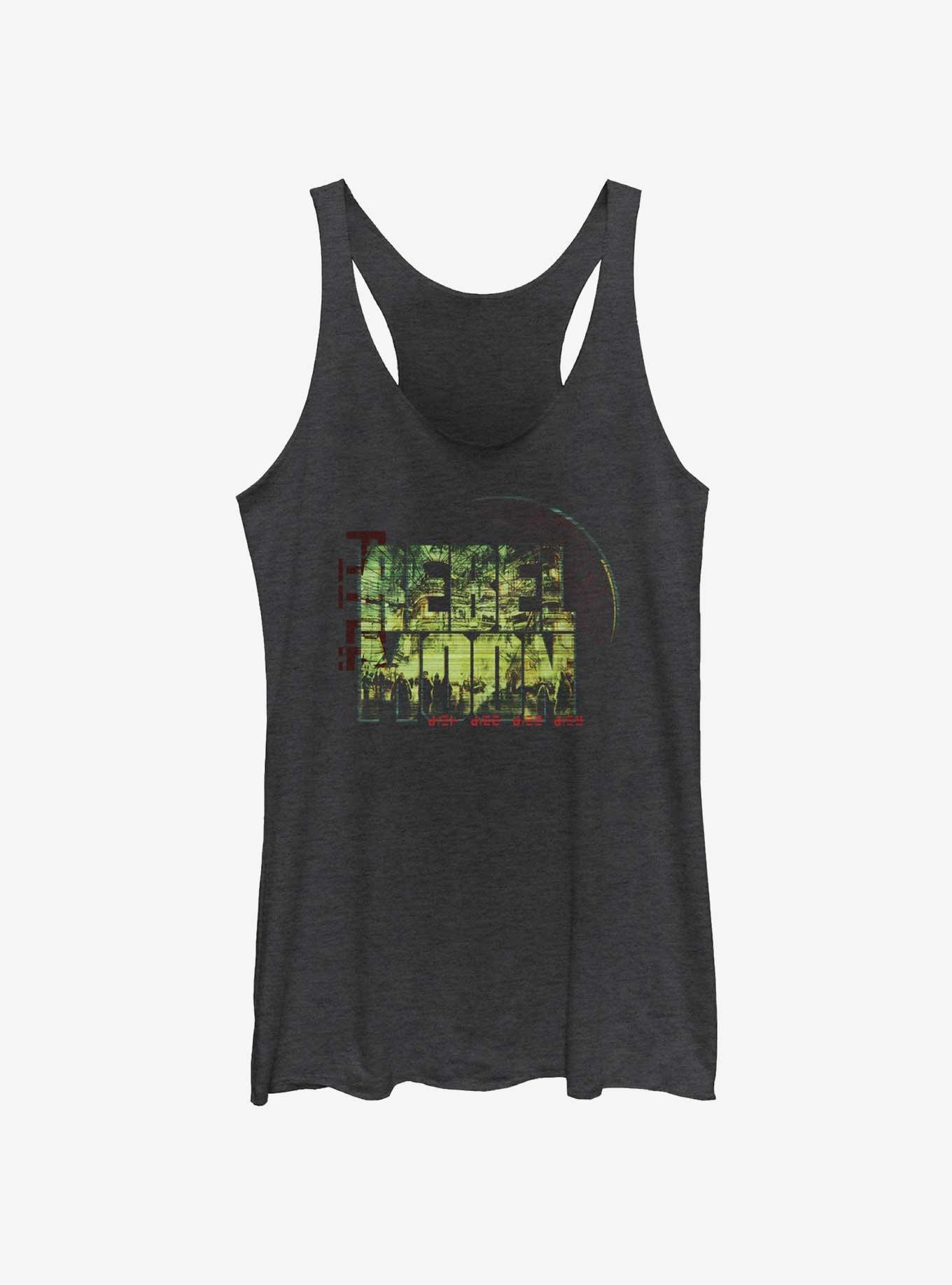 Rebel Moon Logo Crowd Girls Tank, BLK HTR, hi-res