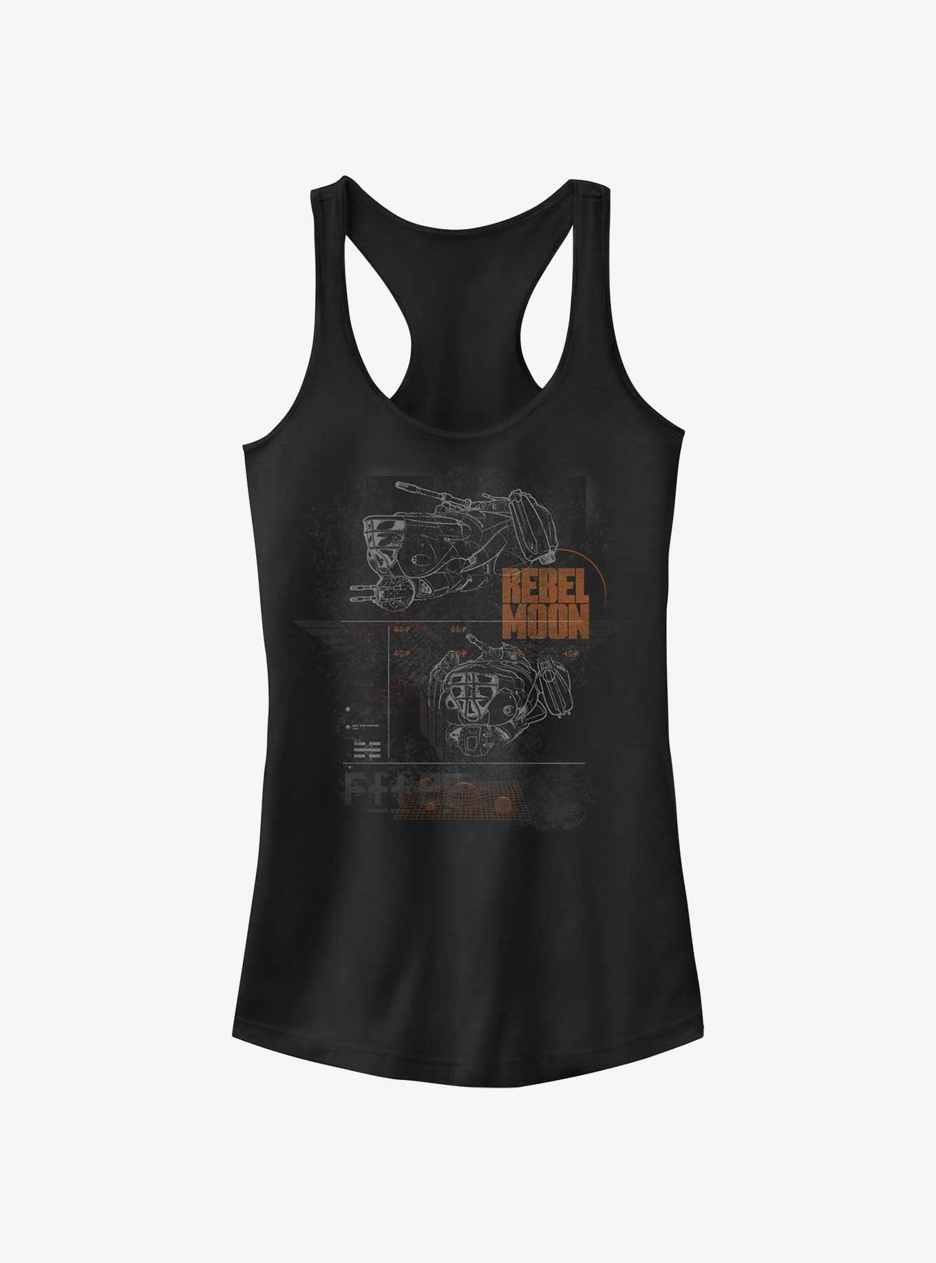 Rebel Moon Wings Space Fighters Girls Tank, BLACK, hi-res