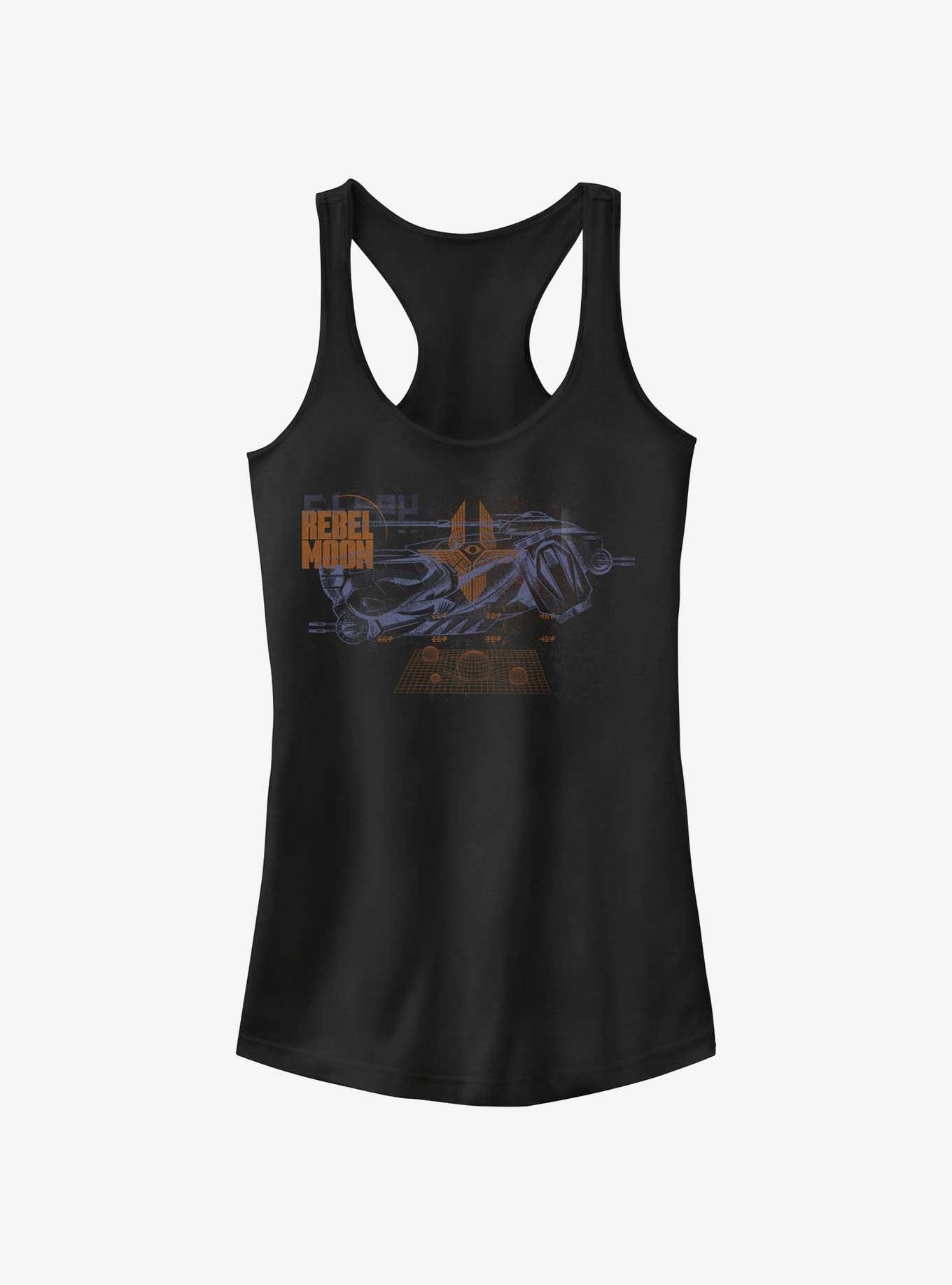 Rebel Moon Imperium Fighter Diagram Girls Tank, BLACK, hi-res