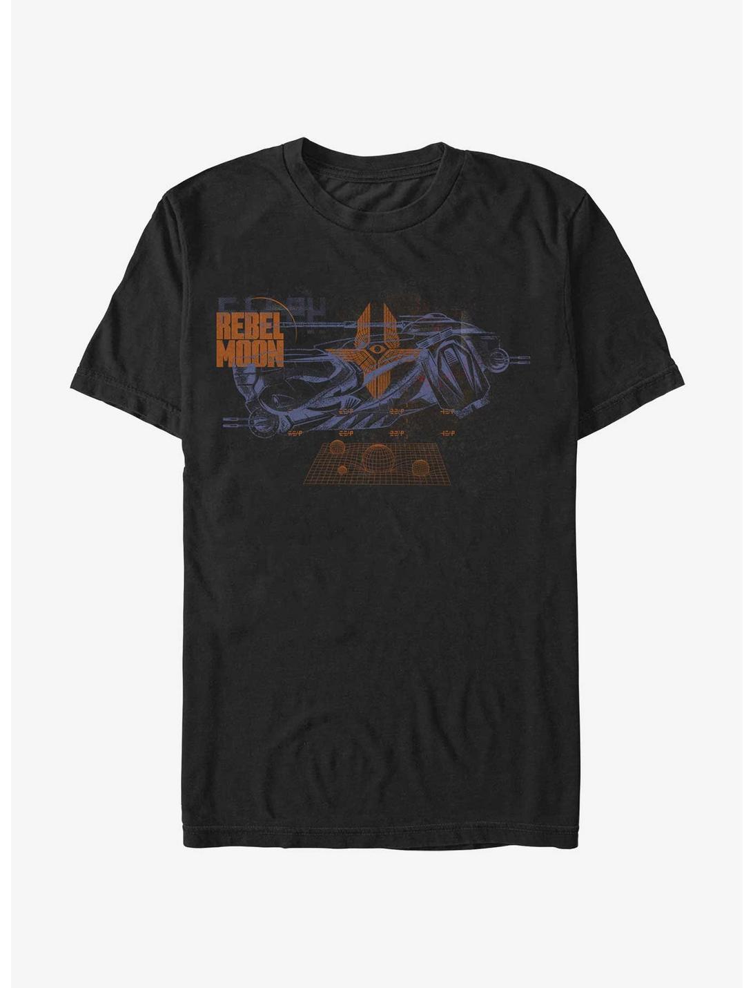 Rebel Moon Imperium Fighter Diagram T-Shirt, BLACK, hi-res