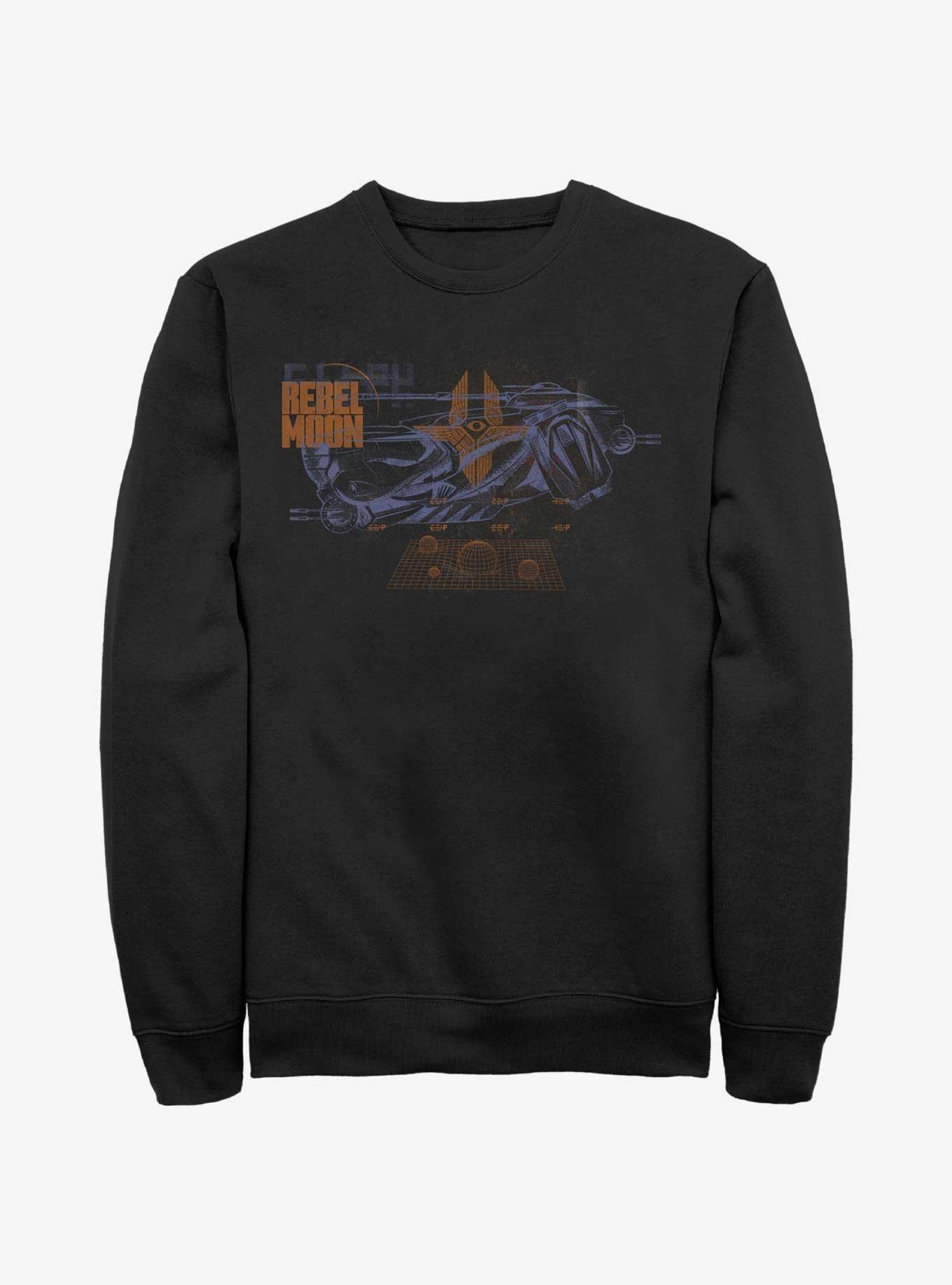 Rebel Moon Imperium Fighter Diagram Sweatshirt, BLACK, hi-res