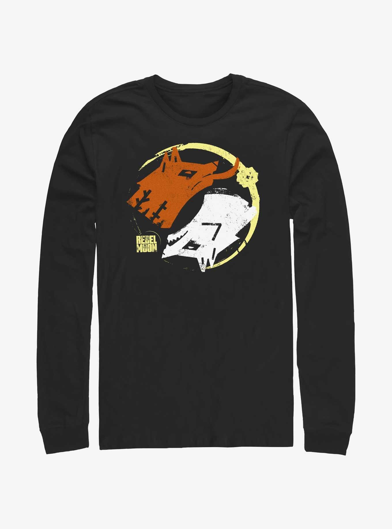 Rebel Moon Dual Wolves Long-Sleeve T-Shirt, BLACK, hi-res