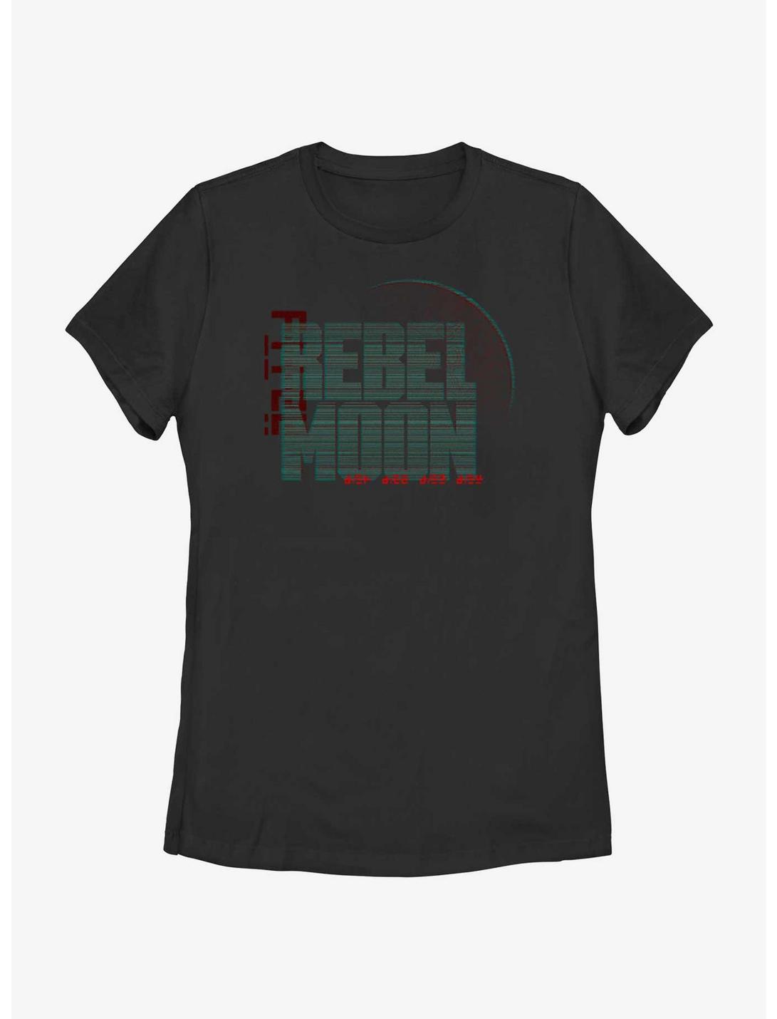 Rebel Moon Symbols Logo Womens T-Shirt, BLACK, hi-res