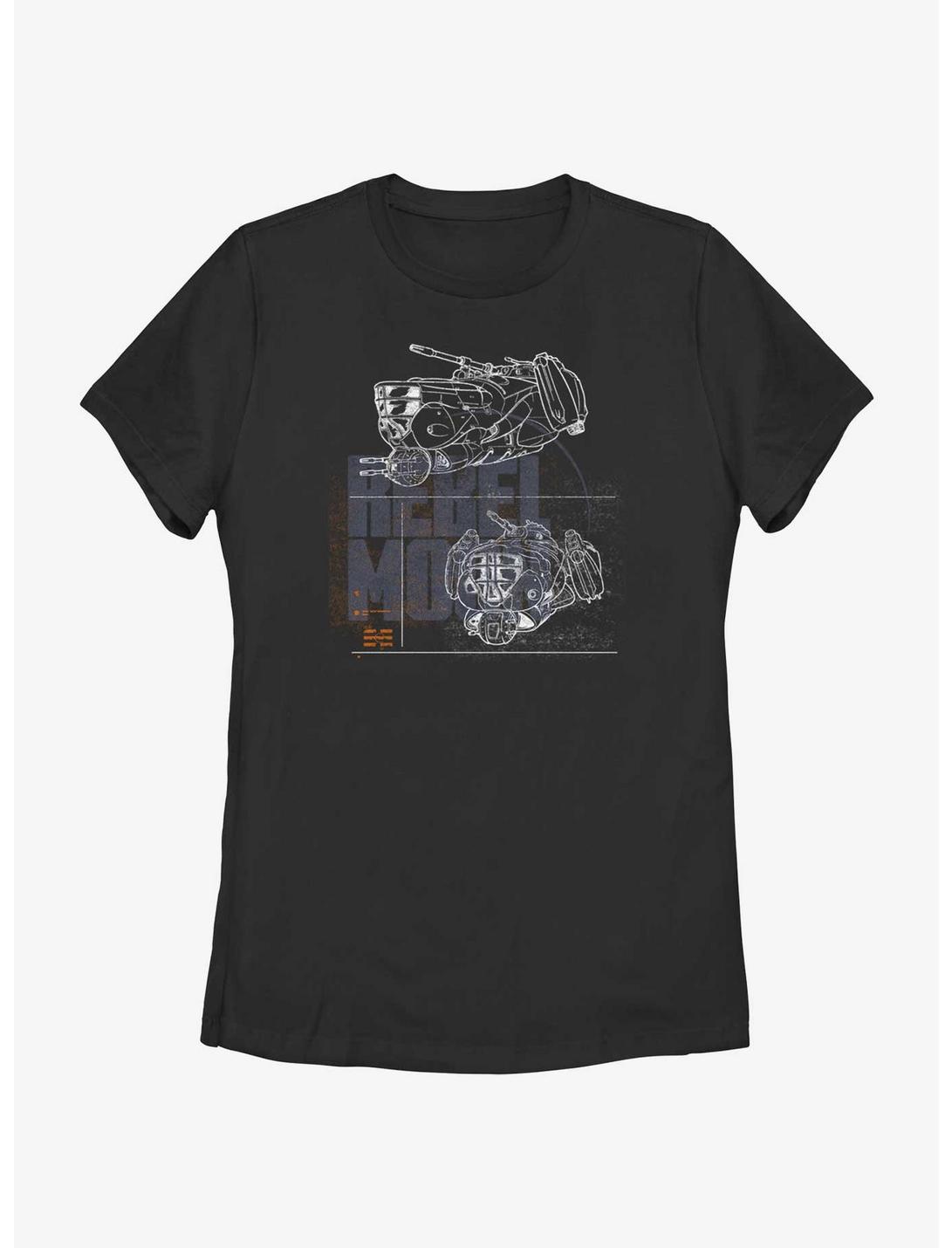 Rebel Moon Ships Womens T-Shirt, BLACK, hi-res