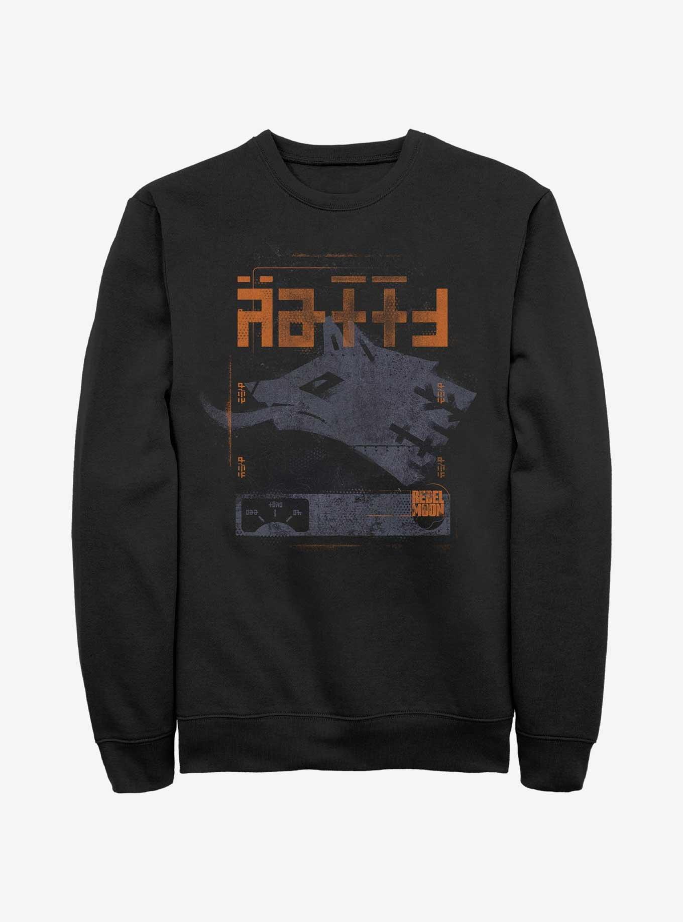 Rebel Moon Wolf Crest Sweatshirt, BLACK, hi-res