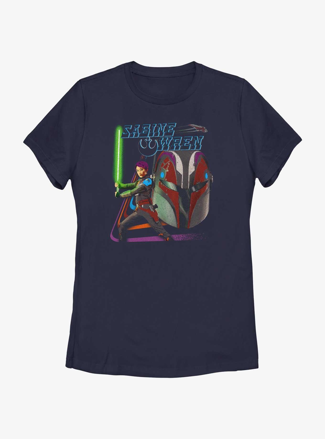 Star Wars Ahsoka Sabine Wren Womens T-Shirt BoxLunch Web Exclusive, NAVY, hi-res