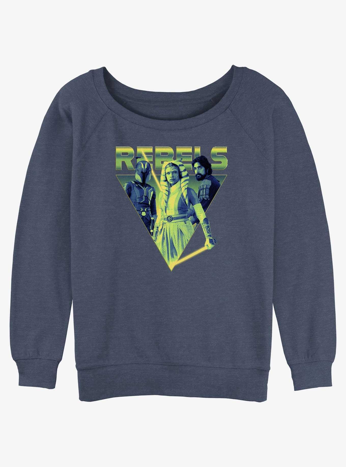 Star Wars Ahsoka Rebels Sabine Ahsoka Ezra Womens Slouchy Sweatshirt, BLUEHTR, hi-res