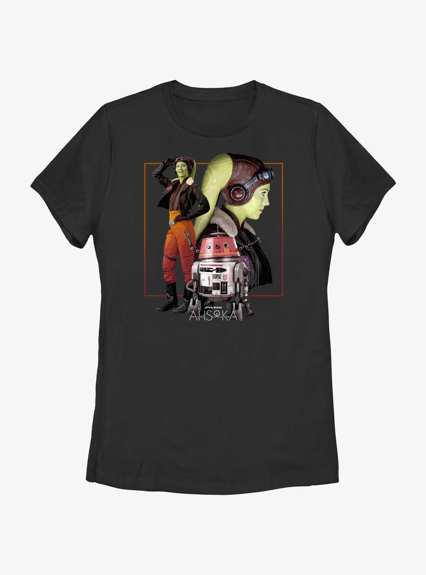 Star Wars Ahsoka Hera Syndulla And Chopper Womens T-Shirt, BLACK, hi-res