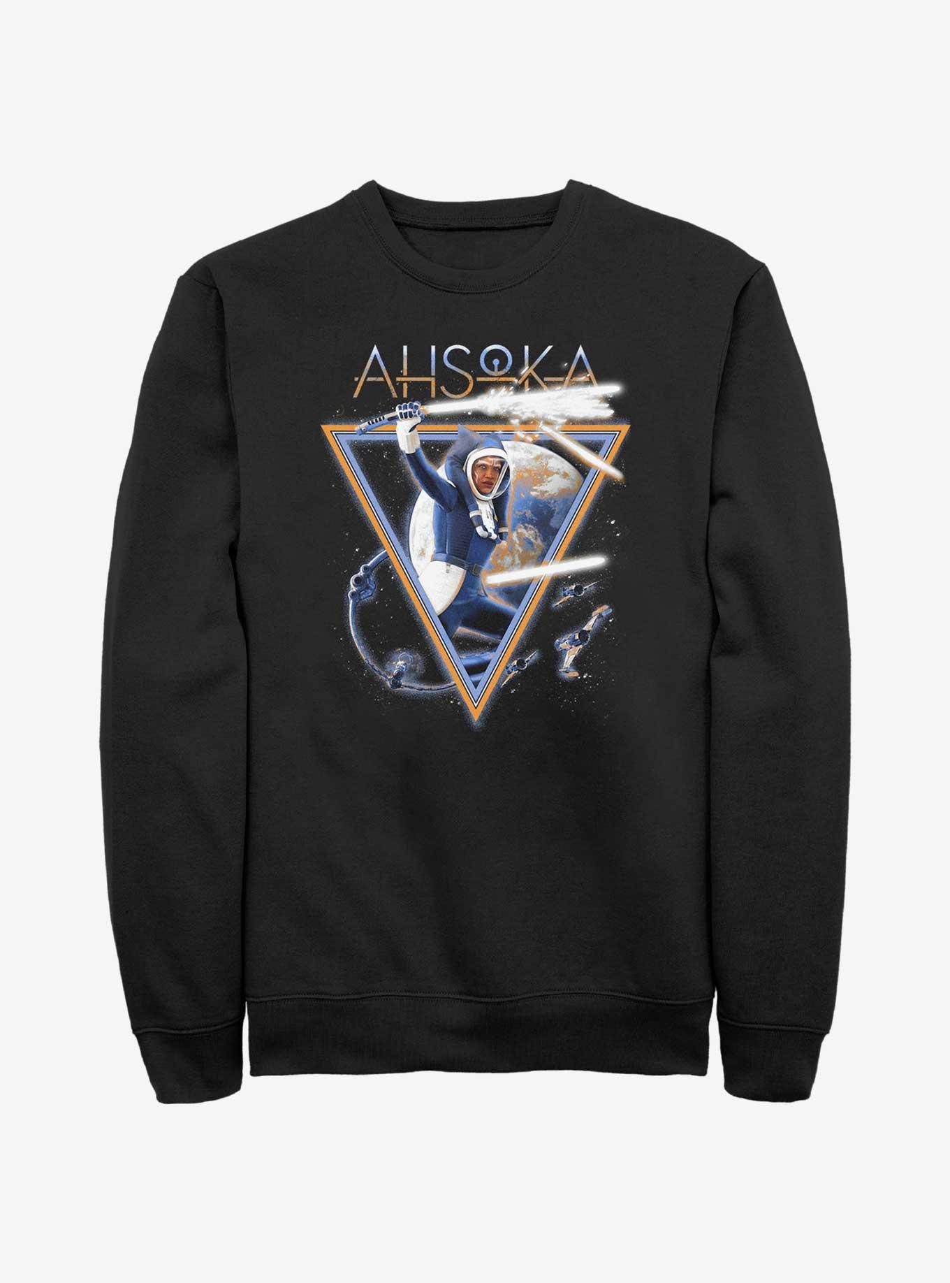 Star Wars Ahsoka In Space Sweatshirt BoxLunch Web Exclusive, BLACK, hi-res