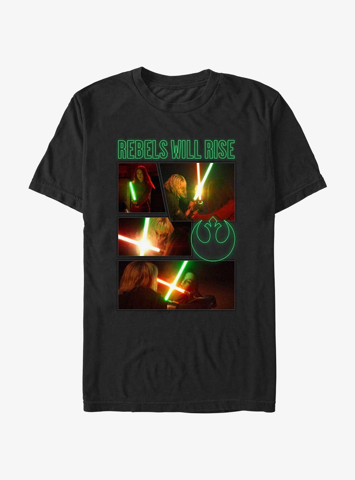 Star Wars Ahsoka Rebels Will Rise Showdown T-Shirt, BLACK, hi-res