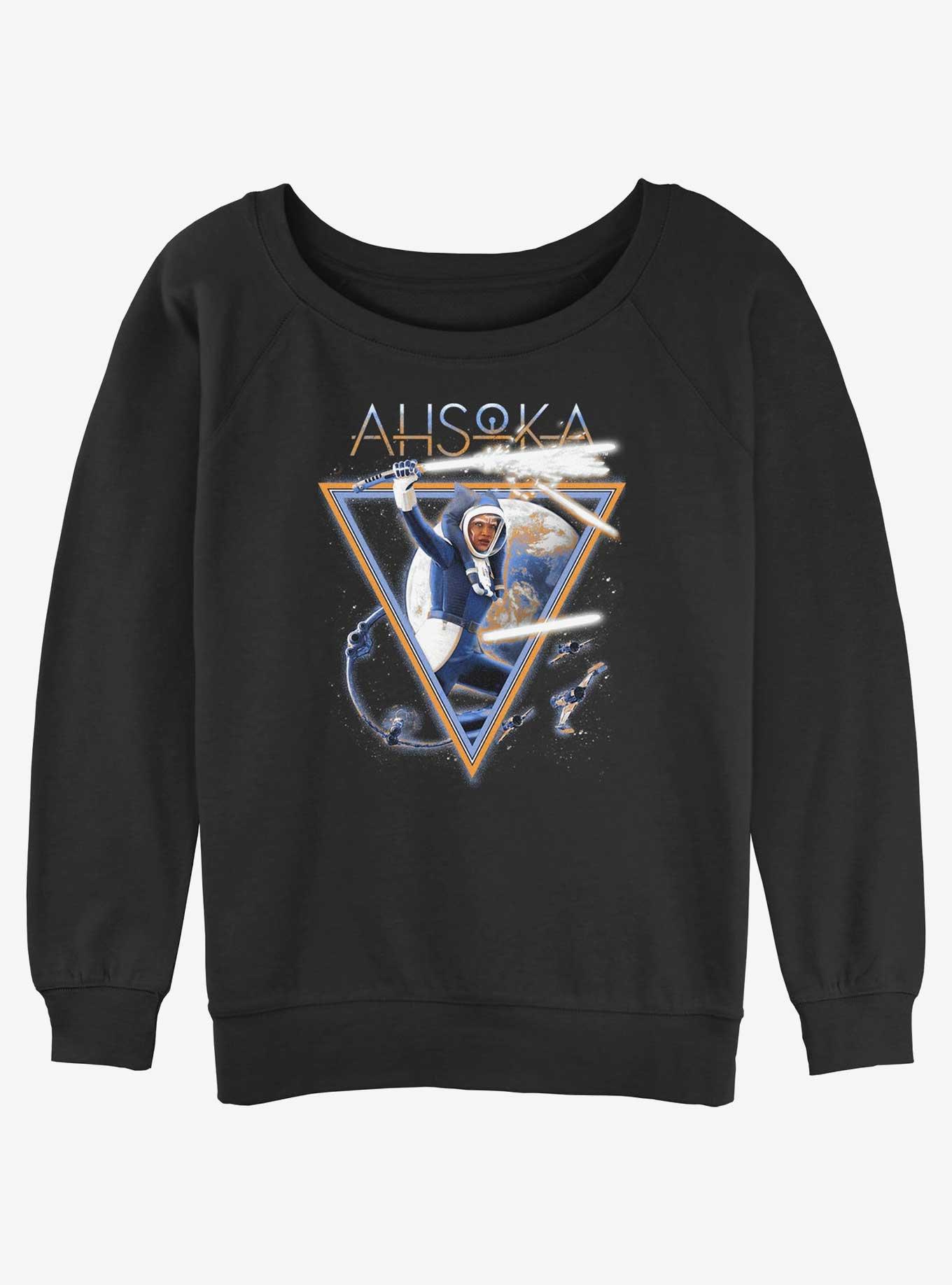 Star Wars Ahsoka In Space Womens Slouchy Sweatshirt BoxLunch Web Exclusive, BLACK, hi-res