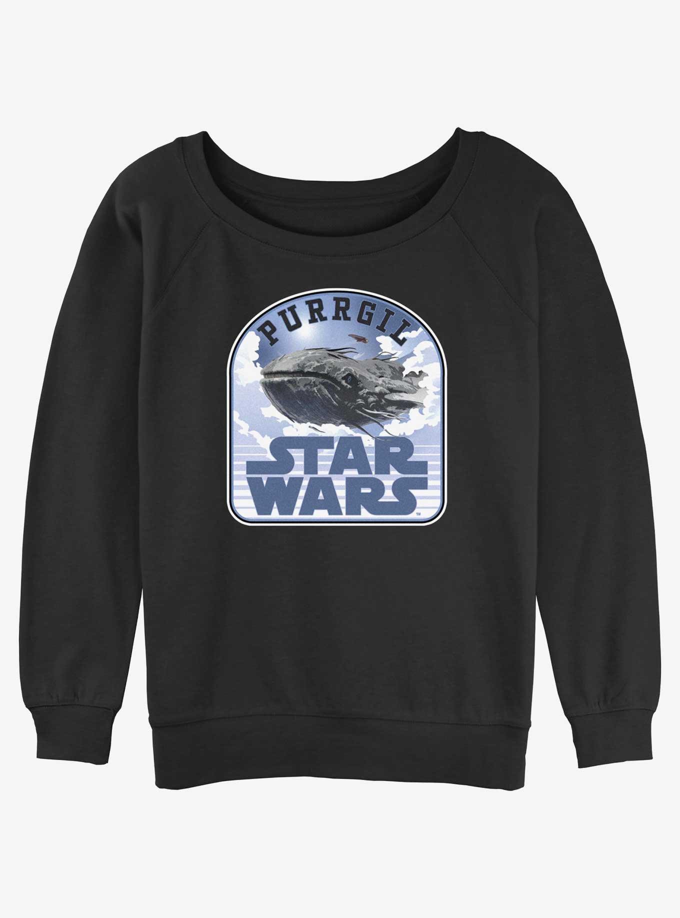 Star Wars Ahsoka Purrgil Womens Slouchy Sweatshirt, BLACK, hi-res