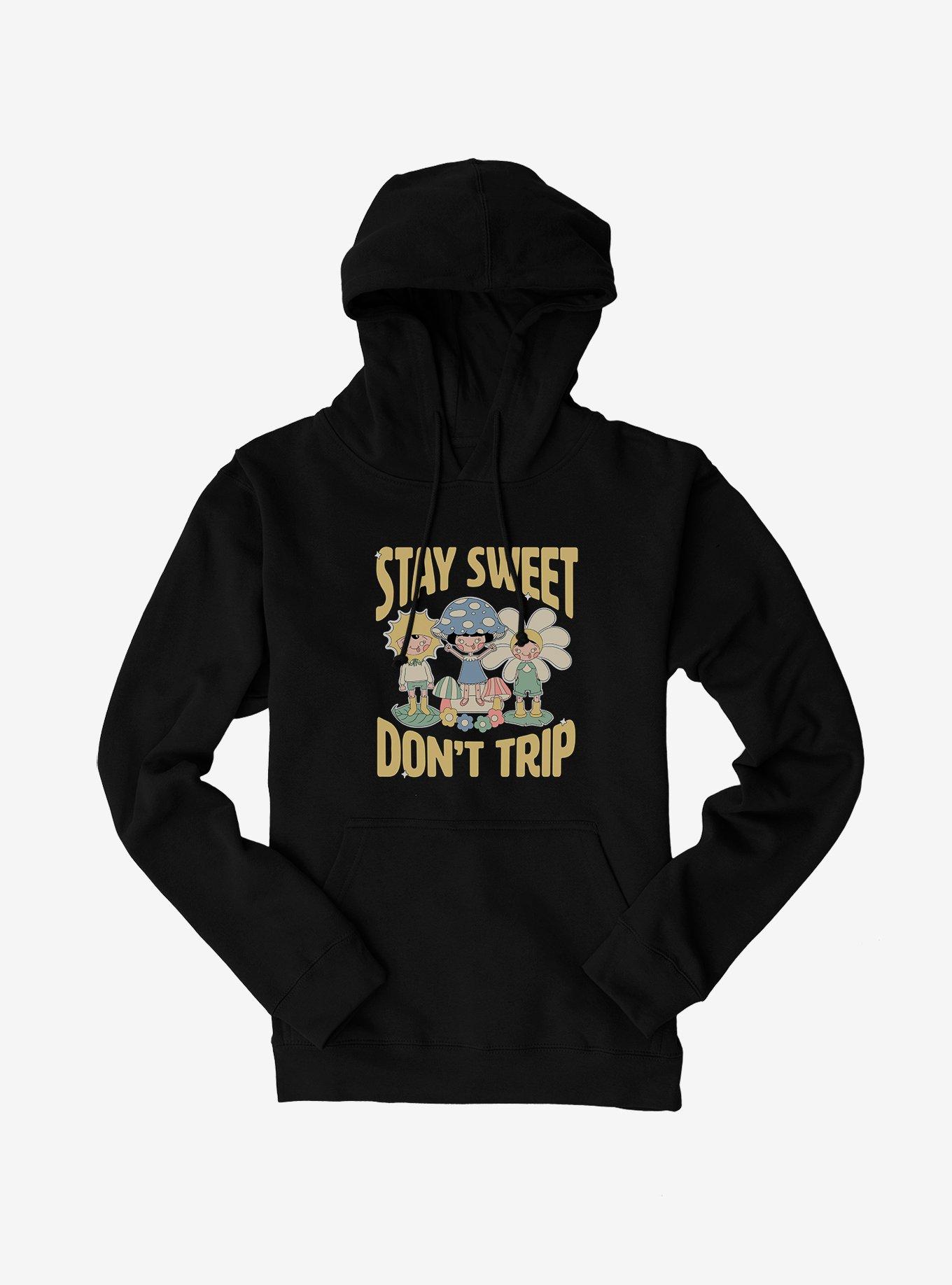 Stay Sweet Don't Trip Hoodie, BLACK, hi-res view 1