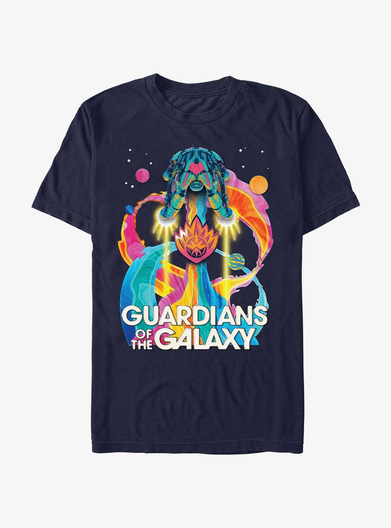 Marvel Guardians Of The Galaxy Psychedelic Ship T-Shirt, NAVY, hi-res