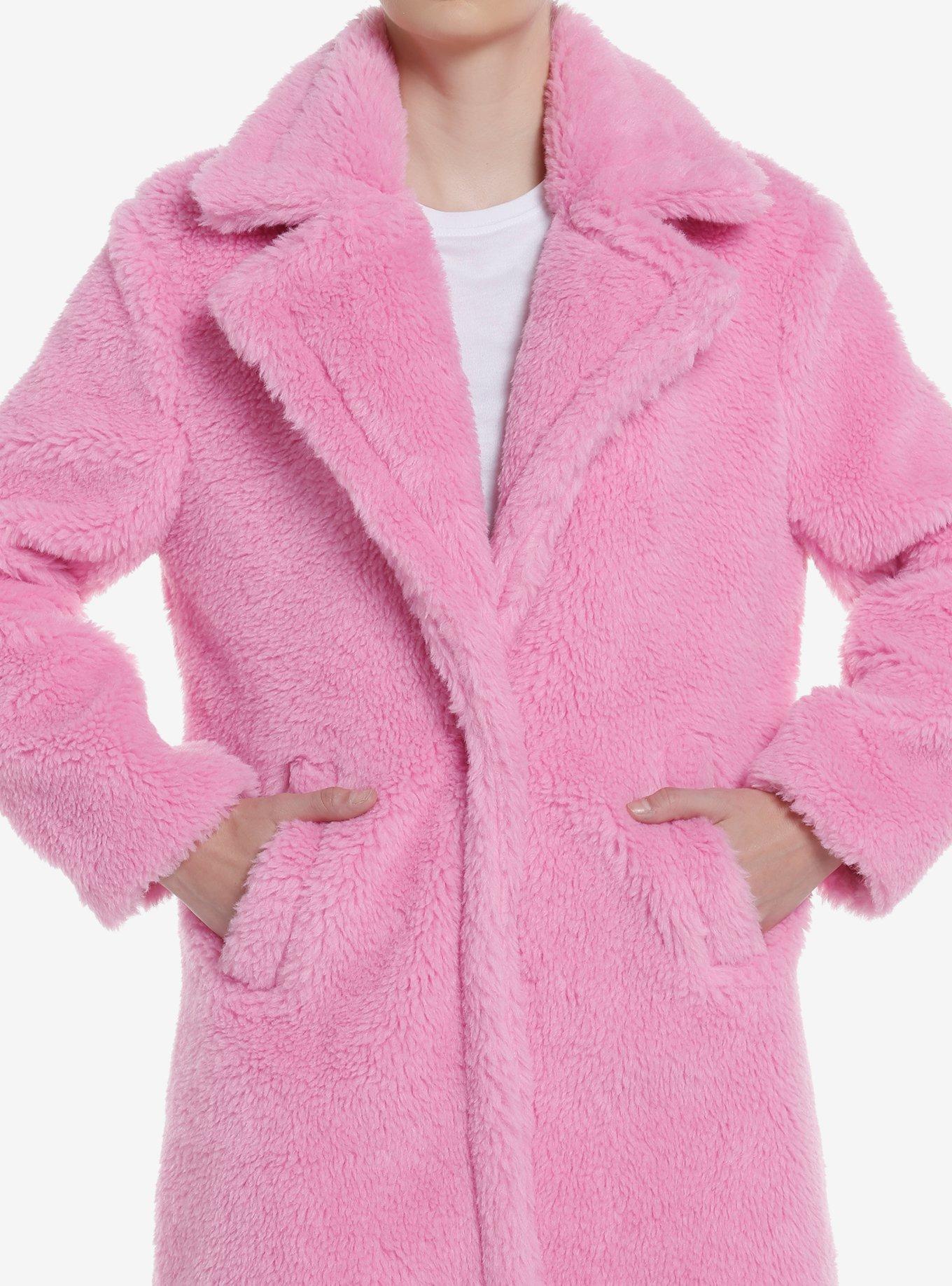 Oasis pink fur coat best sale