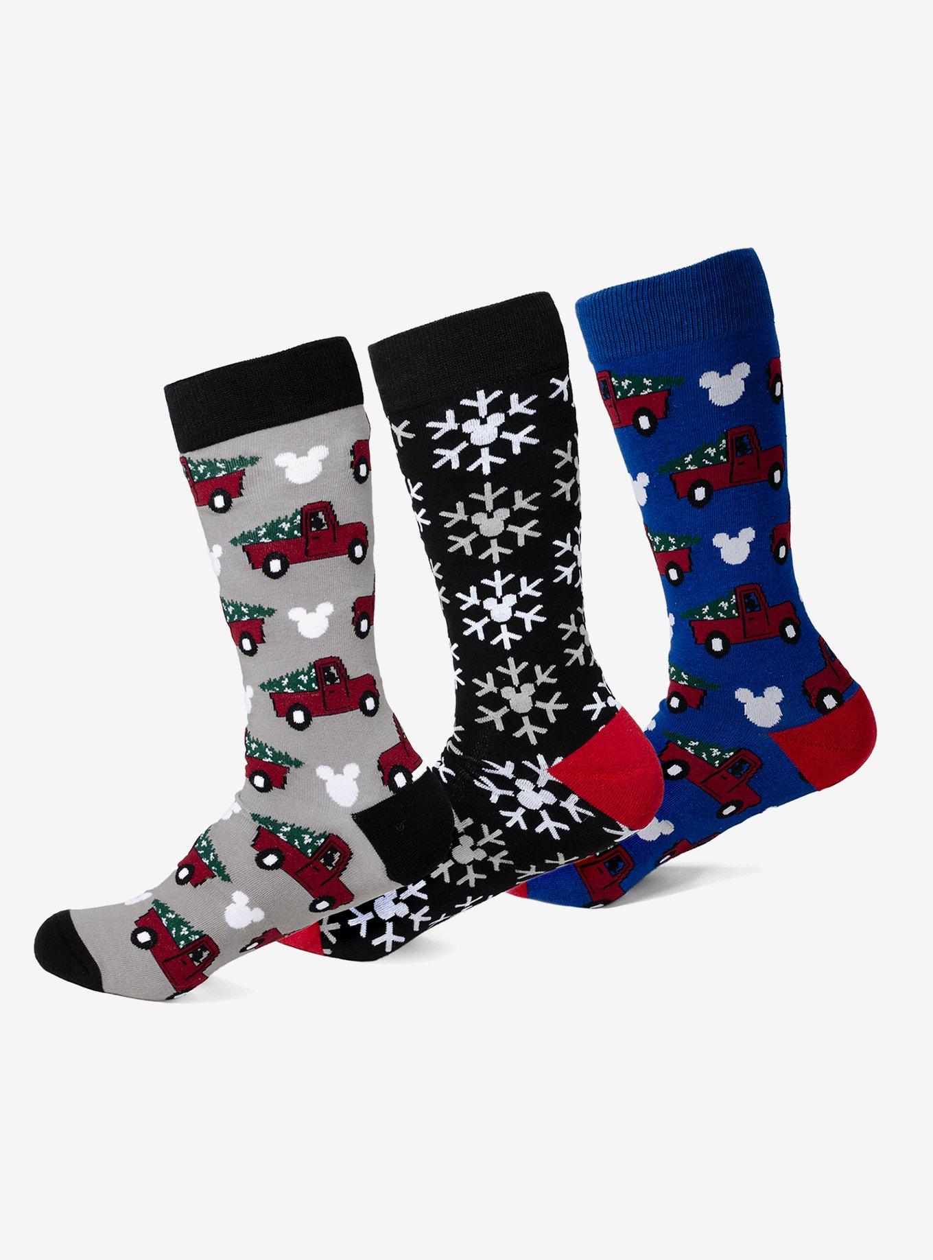 Disney Mickey Mouse Holiday Crew Socks 3-Pack Set, , hi-res