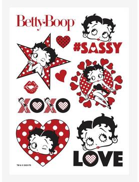 Betty Boop Sassy Polka Dot Love Kiss-Cut Sticker Sheet, , hi-res