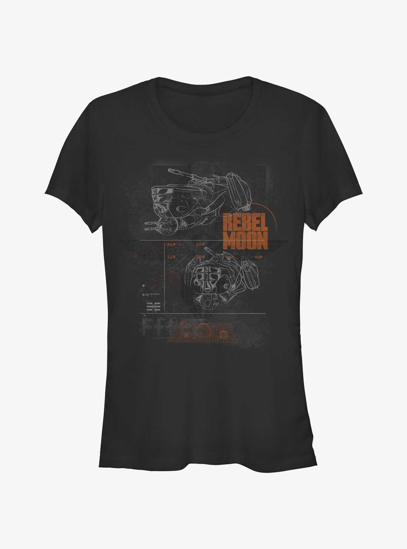 Rebel Moon Wings Space Fighters Girls T-Shirt, BLACK, hi-res