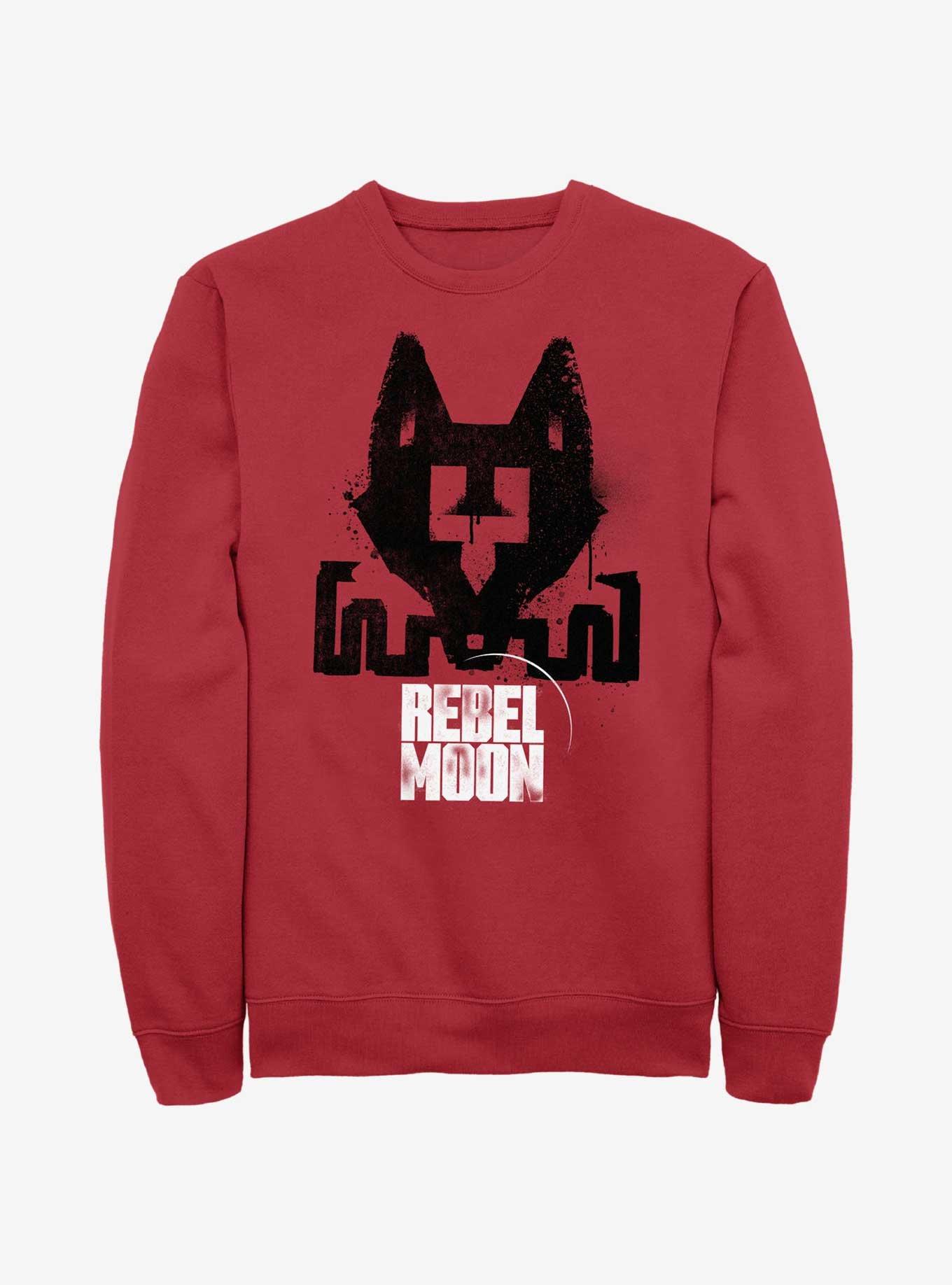 Rebel Moon Fox Stencil Sweatshirt, RED, hi-res