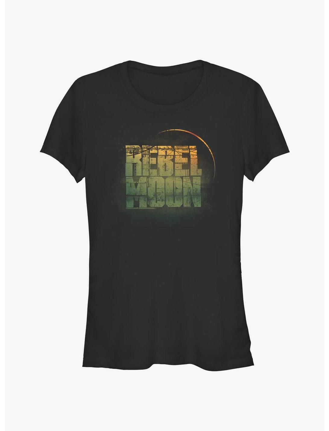 Rebel Moon Faded Logo Girls T-Shirt, BLACK, hi-res