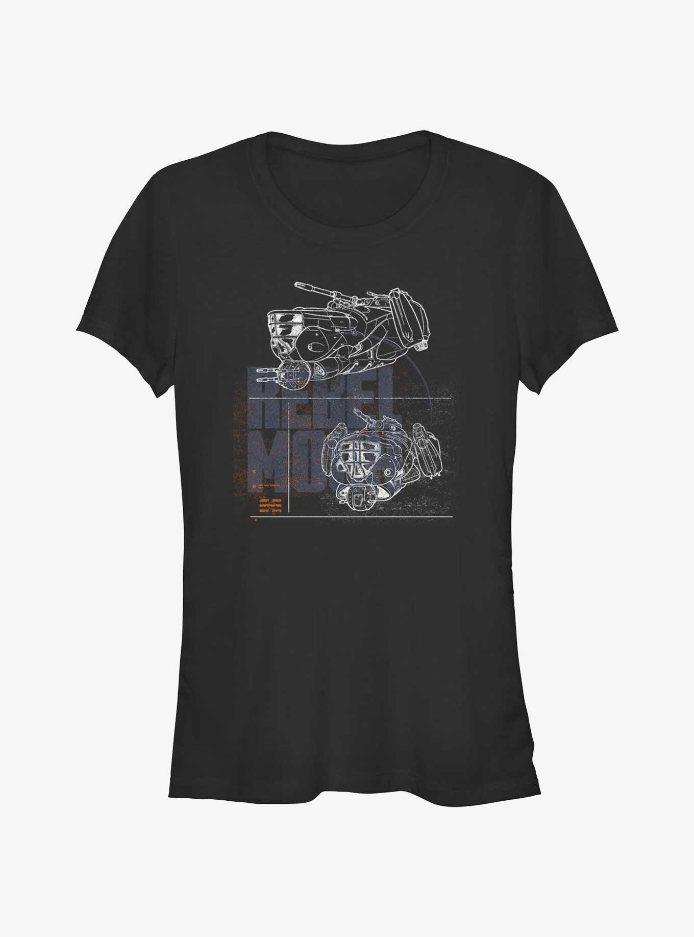 Rebel Moon Ships Girls T-Shirt, BLACK, hi-res