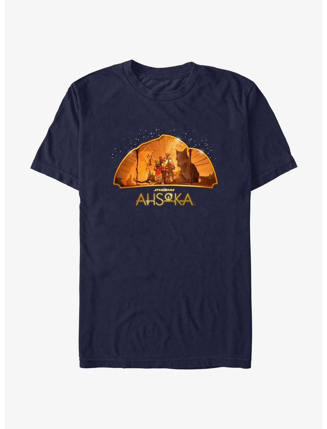 Star Wars Ahsoka Mural T-Shirt, NAVY, hi-res