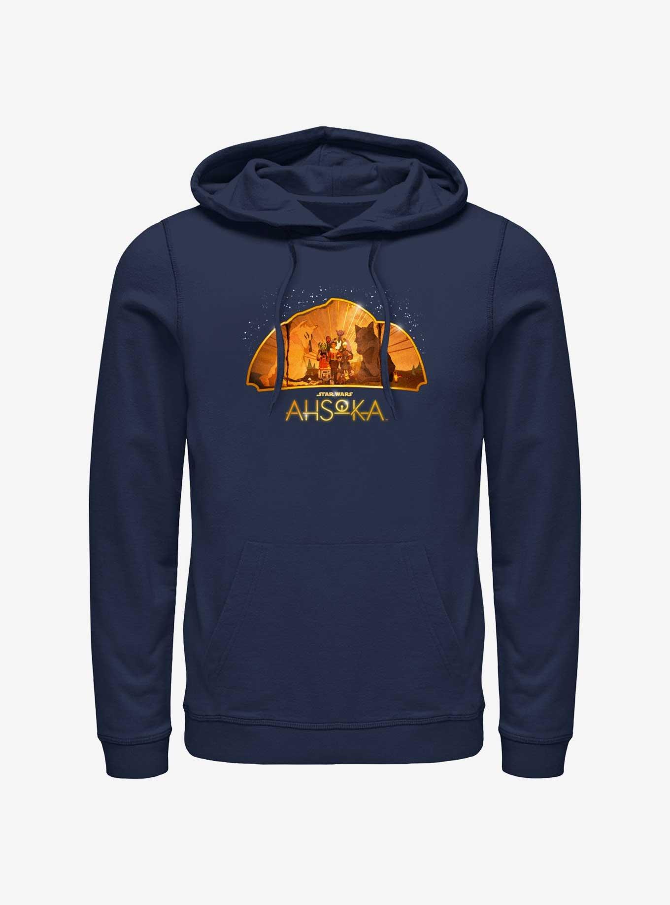 Star Wars Ahsoka Unexpected Meeting Hoodie, NAVY, hi-res