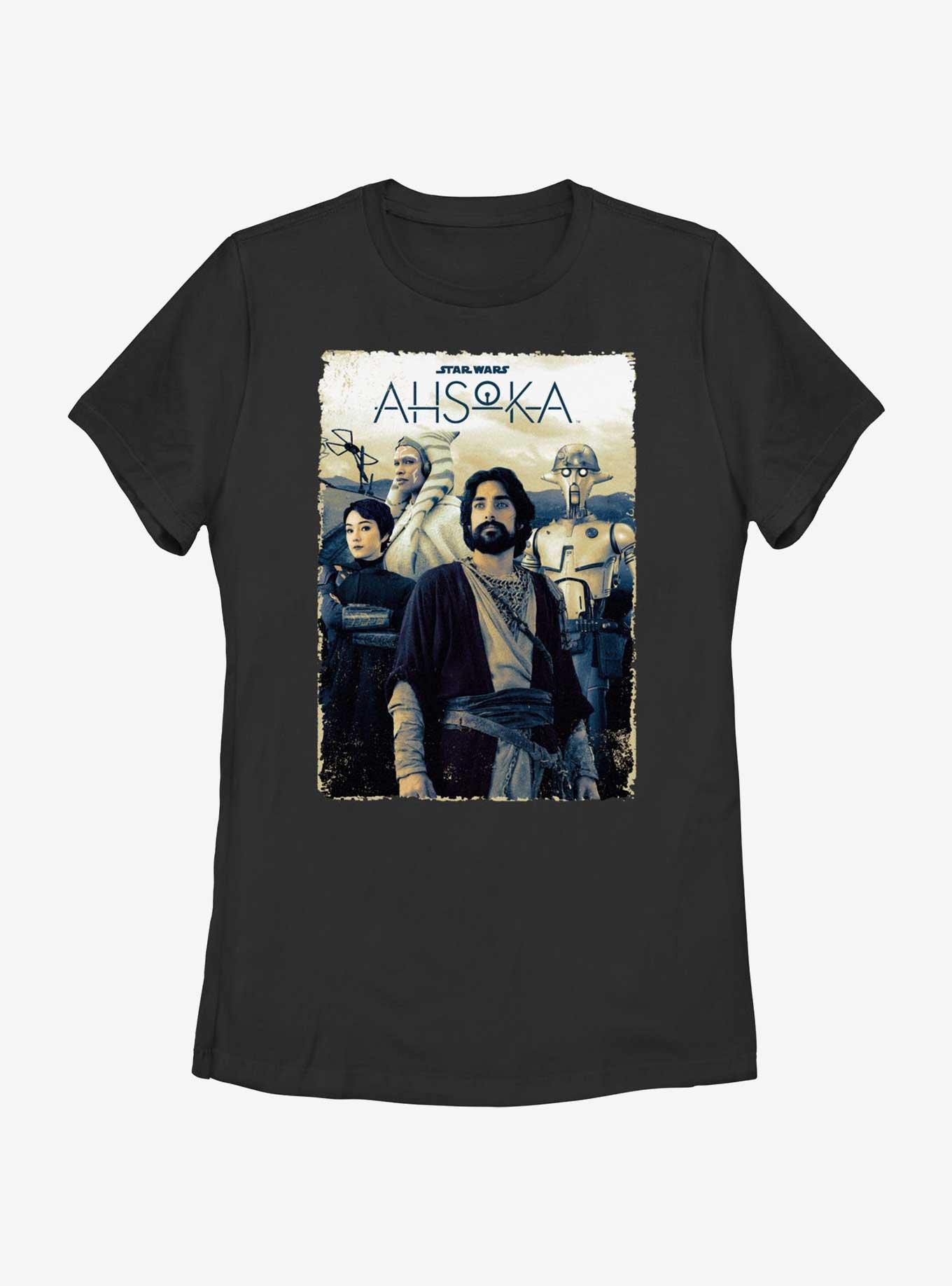 Star Wars Ahsoka Sabine Wren Ahsoka Ezra and Huyang Rebels Poster Womens T-Shirt, BLACK, hi-res