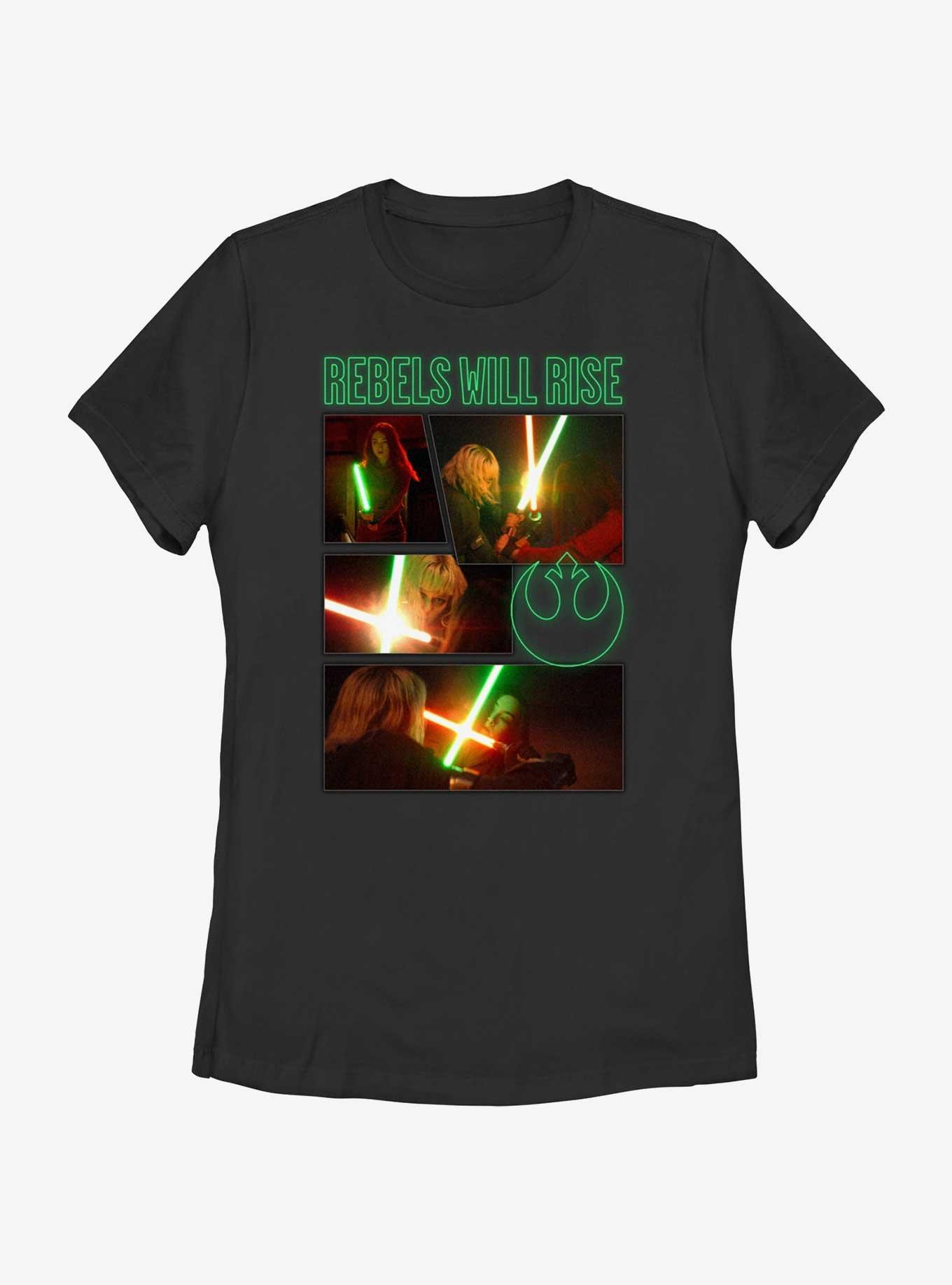 Star Wars Ahsoka Rebels Will Rise Showdown Womens T-Shirt, BLACK, hi-res