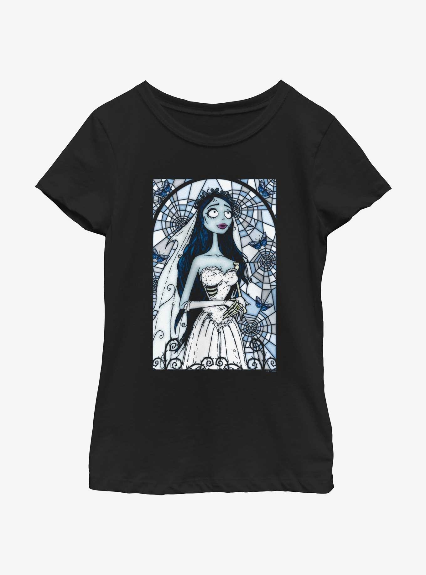 Corpse Bride Emily Stained Glass Youth Girls T-Shirt