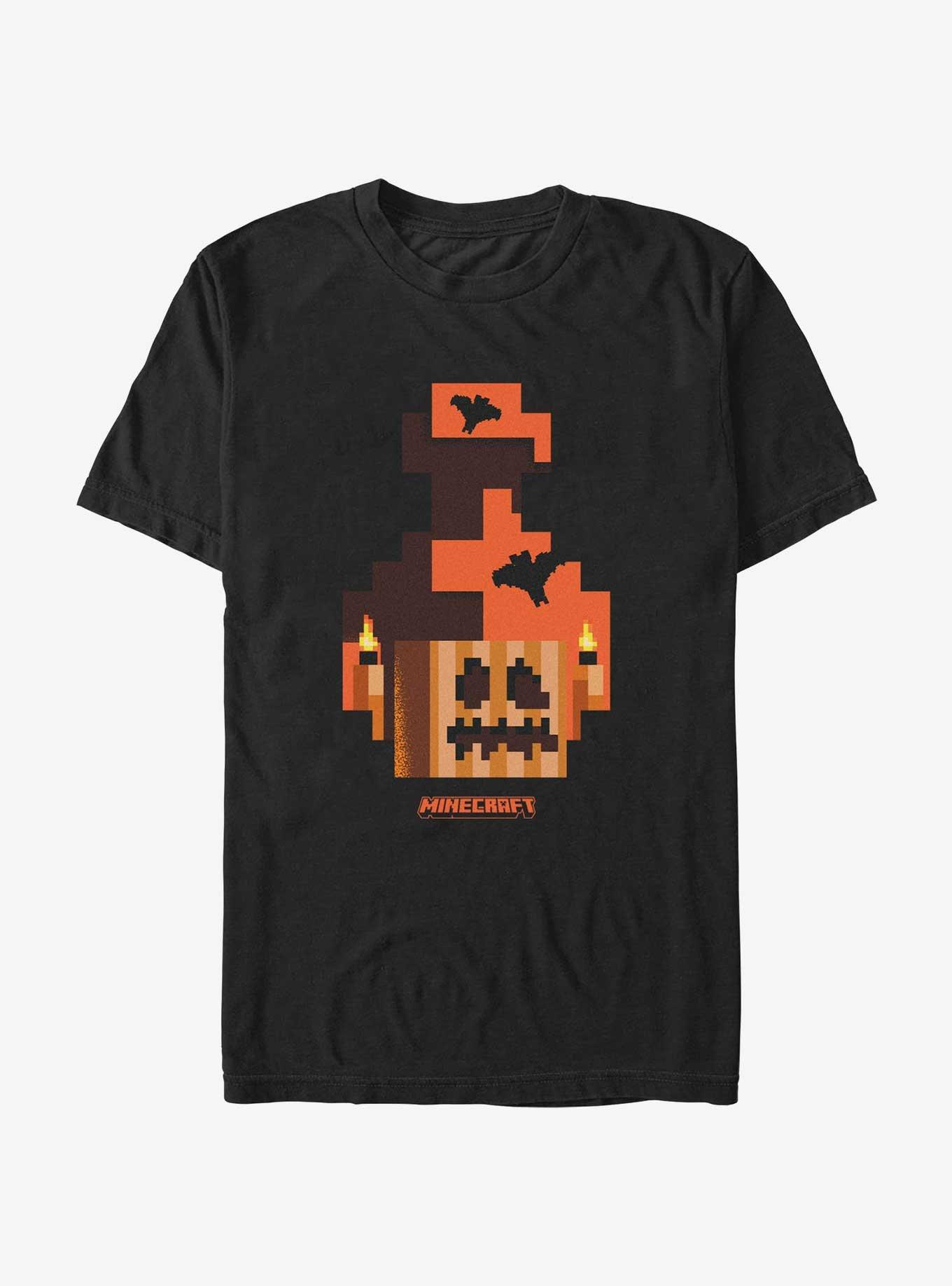 Minecraft Pumpkin And Bats T-Shirt, BLACK, hi-res