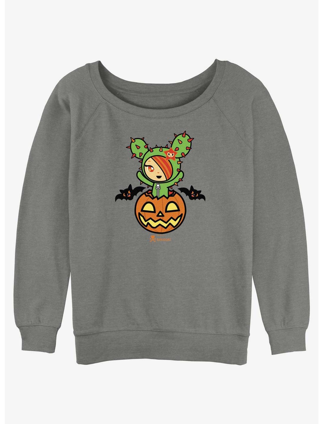 Tokidoki Pumpkin Scare Slouchy Sweatshirt, GRAY HTR, hi-res