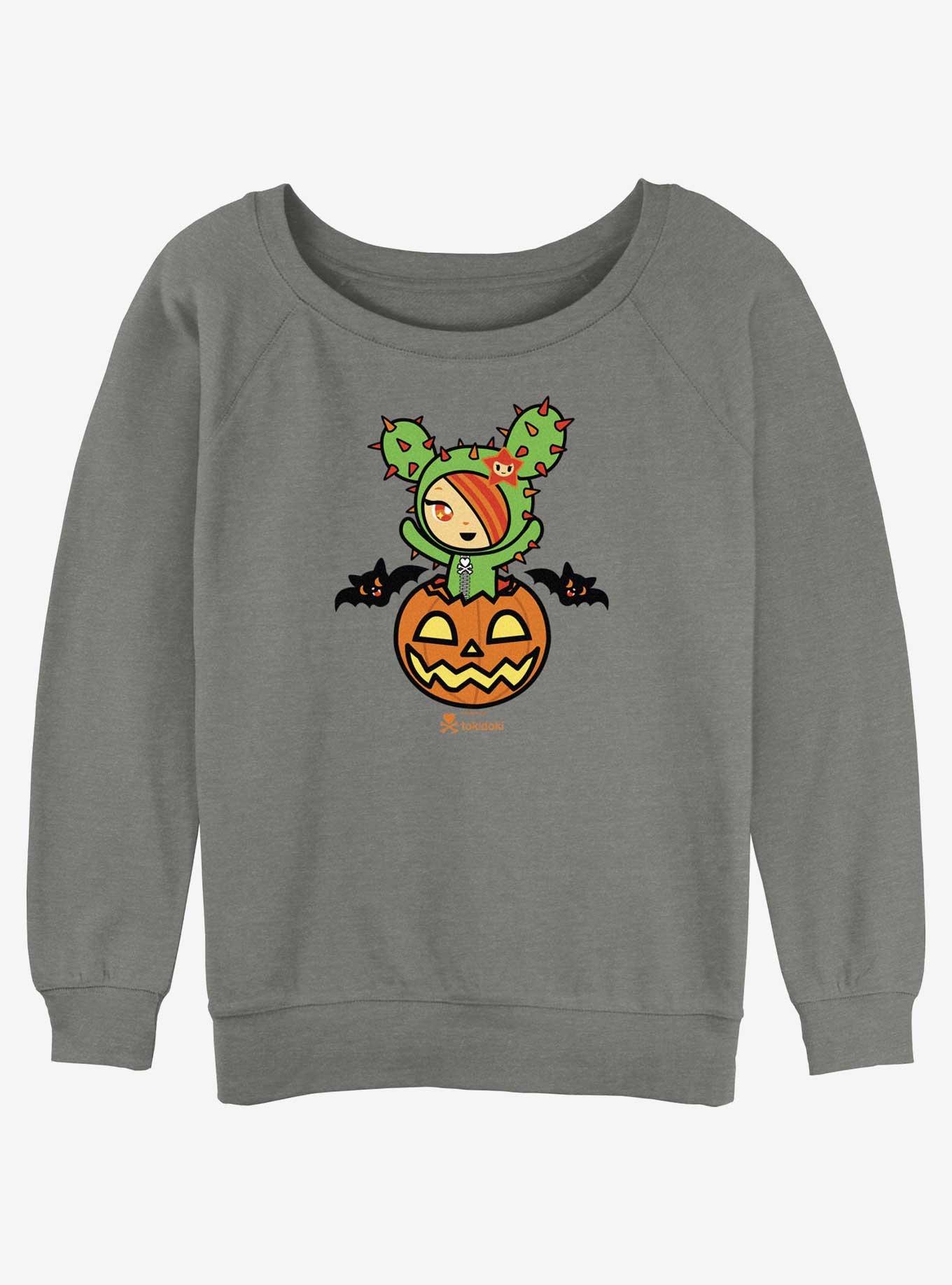 Tokidoki Pumpkin Scare Slouchy Sweatshirt, GRAY HTR, hi-res