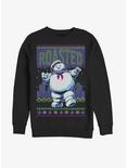 Ghostbusters Roasted Stay Puft Ugly Sweater Pattern Sweatshirt, BLACK, hi-res
