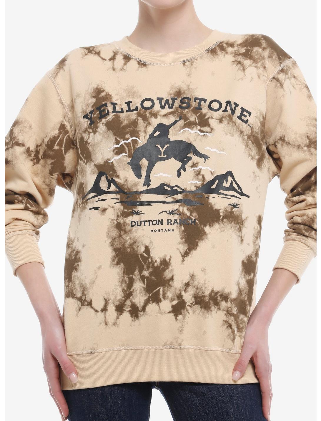 Yellowstone Brown Tie-Dye Sweatshirt, BROWN, hi-res