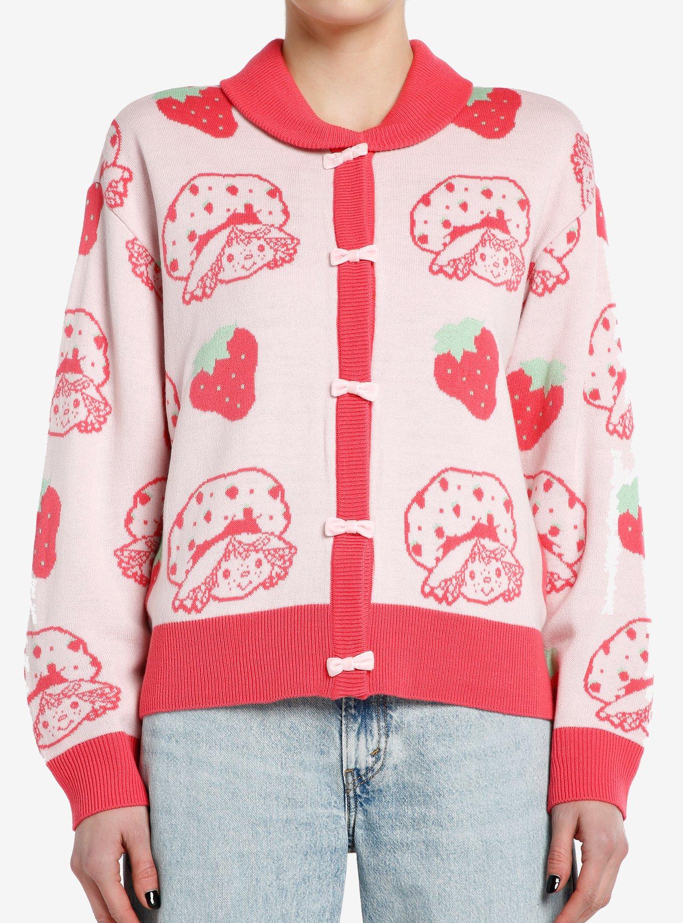 Strawberry Shortcake Bows Collared Cardigan, MULTI, hi-res