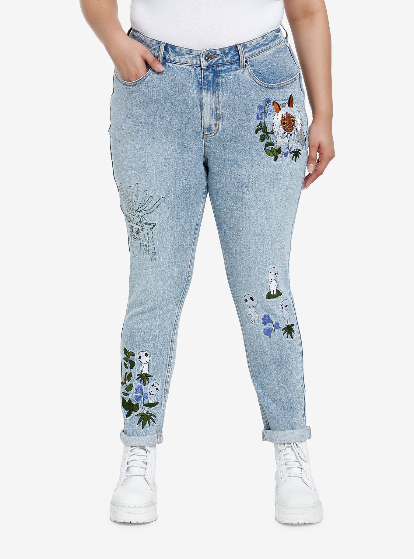 Plus size embroidered skinny jeans clearance