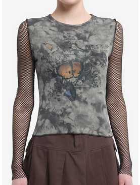 Thorn & Fable Grunge Butterfly Mesh Girls Long-Sleeve Top, , hi-res