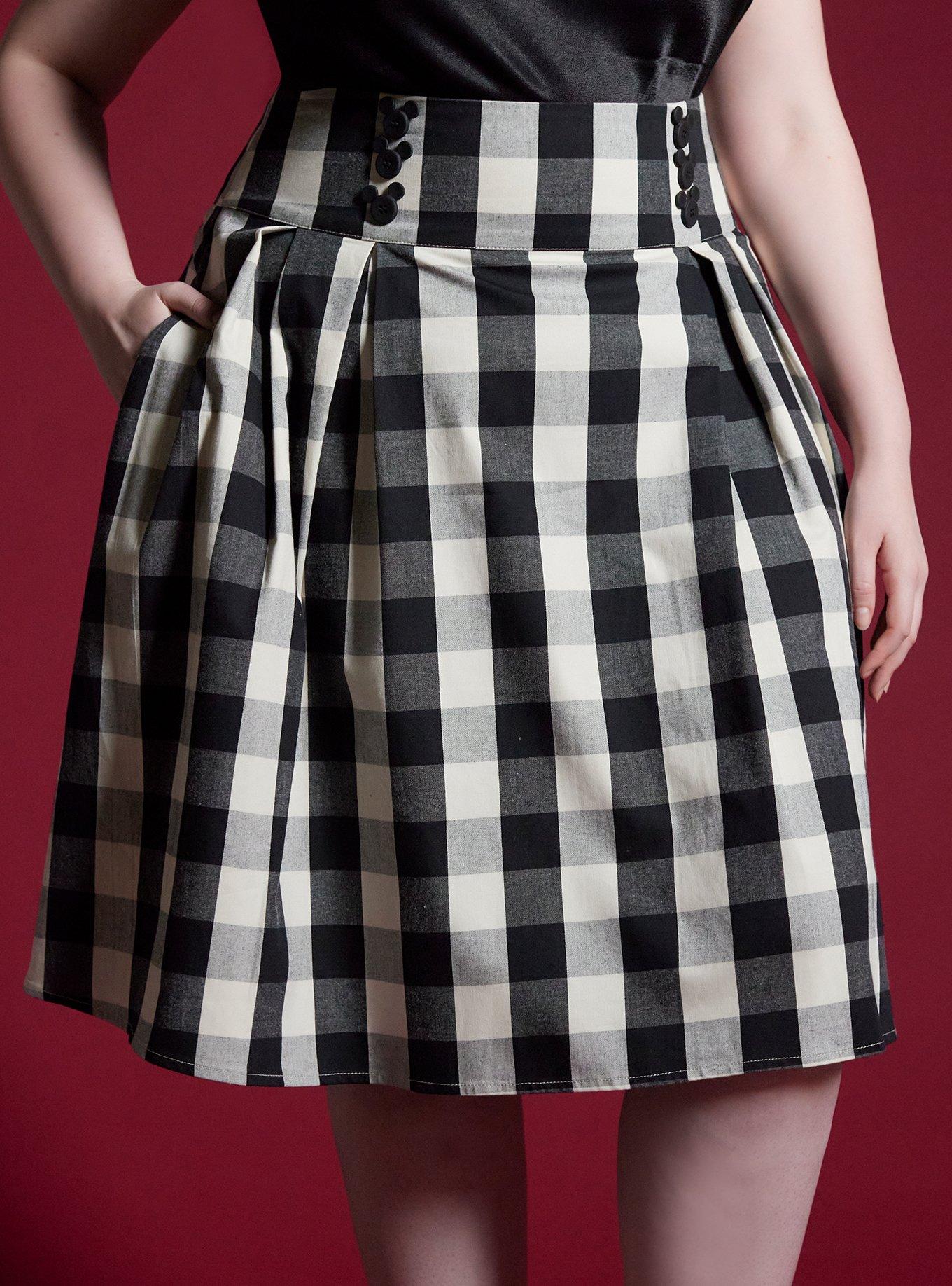 Her Universe Disney Mickey Mouse Checkered Retro Skirt Plus Size Her Universe Exclusive, , hi-res