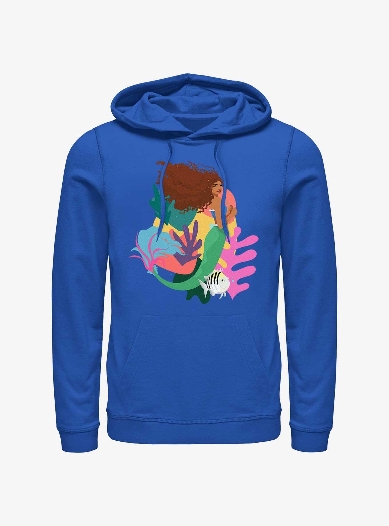 Disney The Little Mermaid Ariel With Flounder Hoodie, ROYAL, hi-res