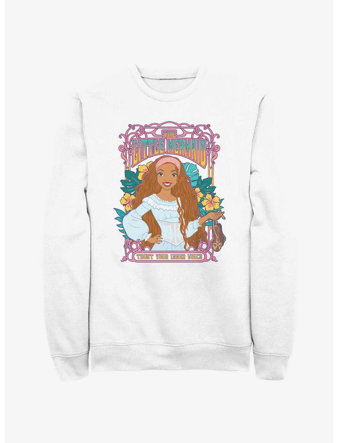 Disney The Little Mermaid Ariel Trust Your Inner Voice Sweatshirt, WHITE, hi-res