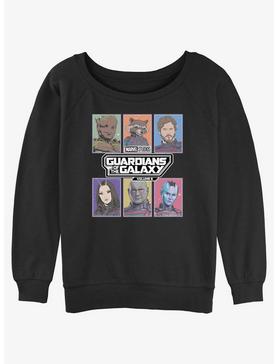 Marvel Guardians Of The Galaxy Pop Art Boxes Girls Slouchy Sweatshirt, , hi-res