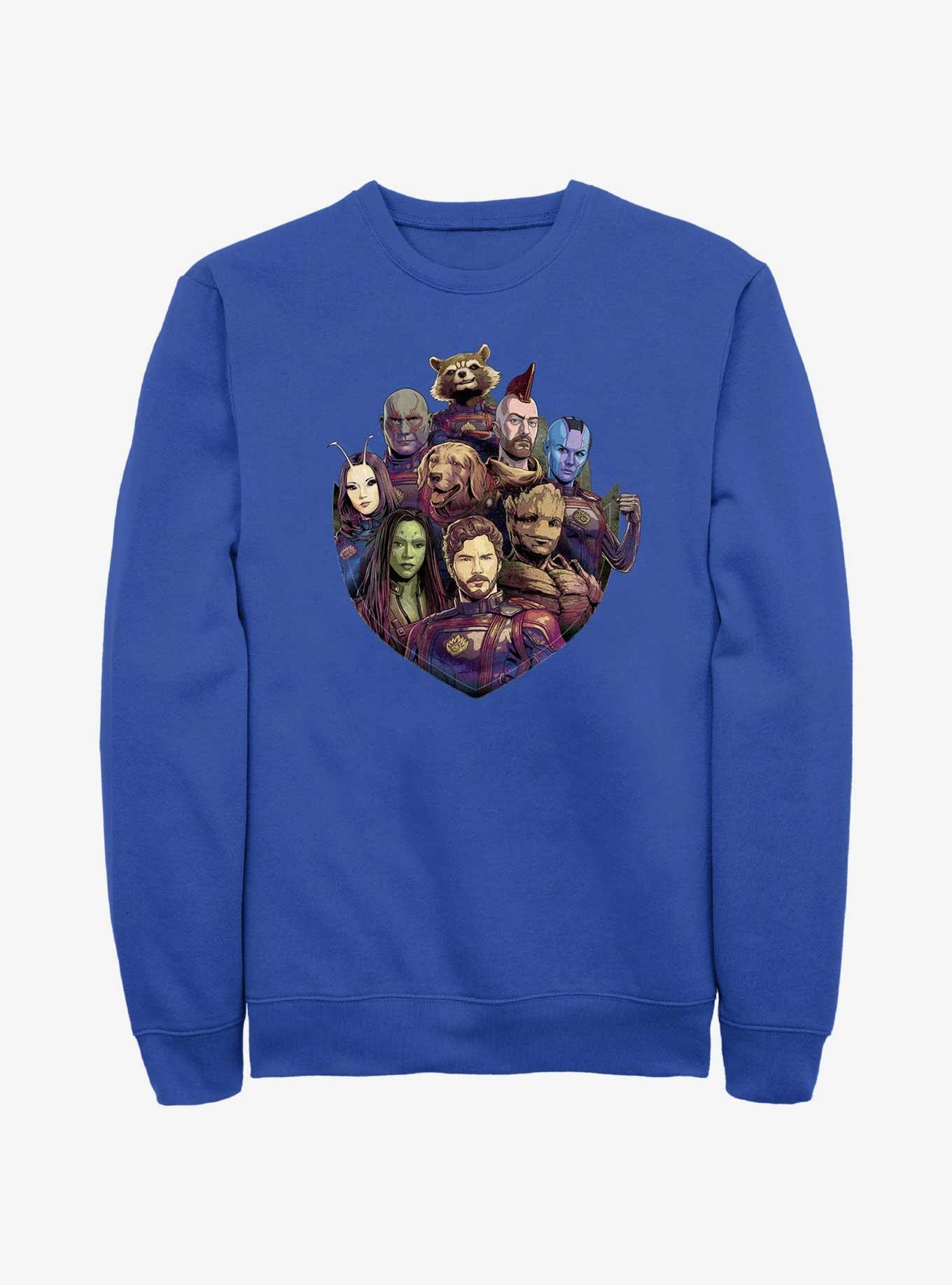 Marvel Guardians Of The Galaxy Badge Group Sweatshirt, NAVY, hi-res