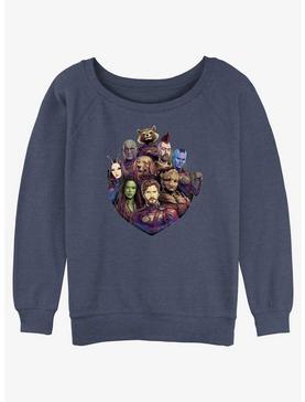 Marvel Guardians Of The Galaxy Badge Group Girls Slouchy Sweatshirt, , hi-res