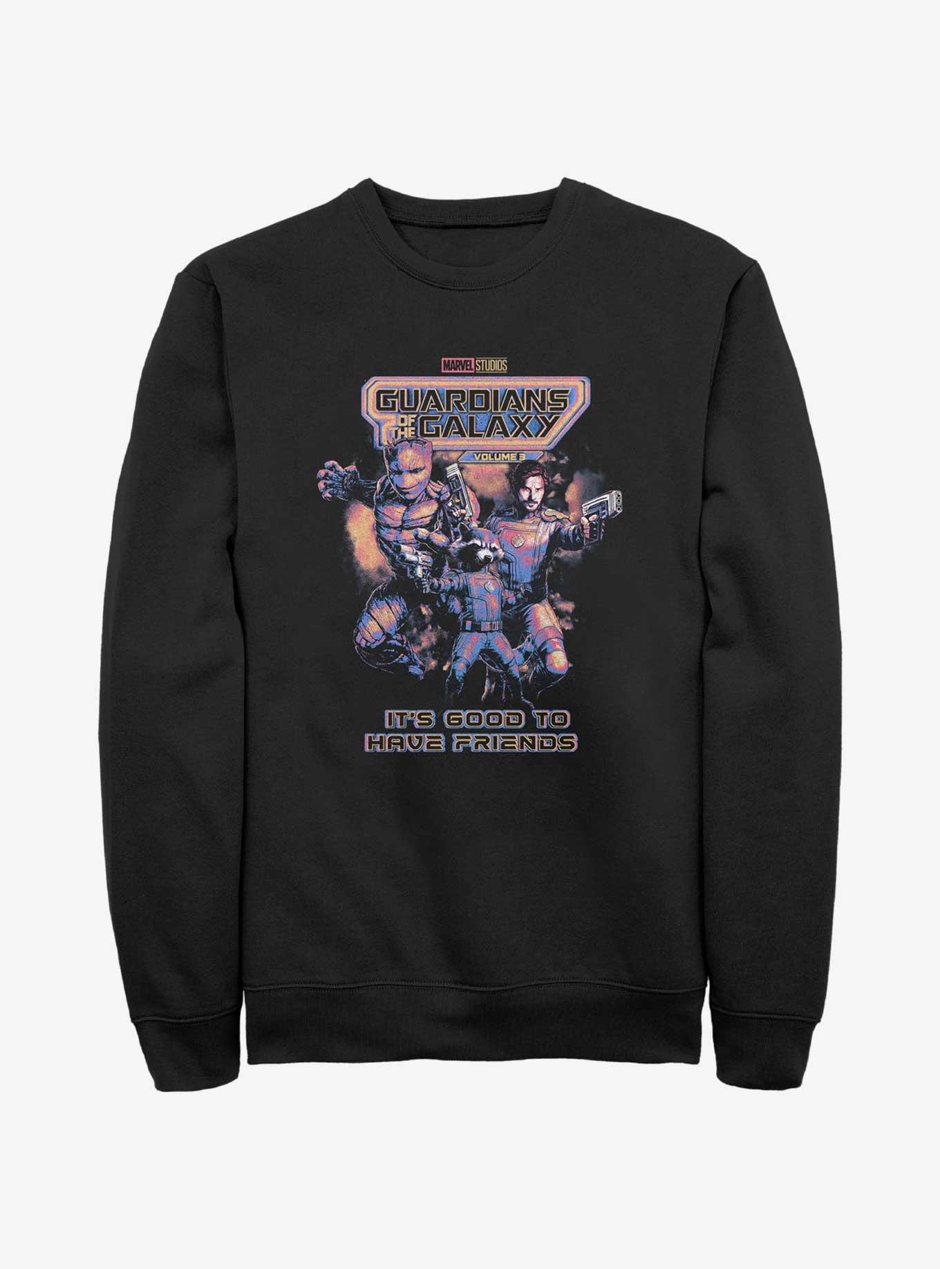 Marvel Guardians Of The Galaxy Two Crew Sweatshirt BLACK Hot Topic