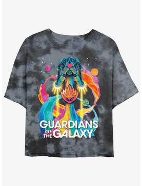 Marvel Guardians Of The Galaxy Psychedelic Ship Girls Tie-Dye Crop T-Shirt, , hi-res